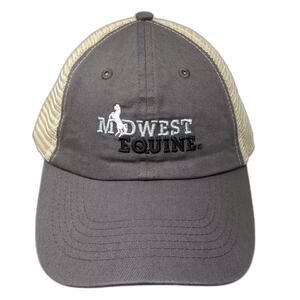Image-N Trucker Hat Gray Beige OS Midwest Equine Embroidered Snapback Mesh